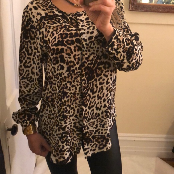 Cheetah blouse tunic L - Picture 3 of 5